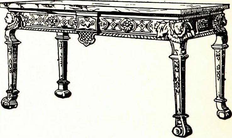 An illustration from The book of decorative furniture, its form, colour, & history, 1911, leaf 550