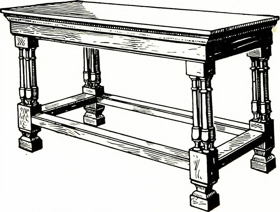 An illustration from The book of decorative furniture, its form, colour, & history, 1911, leaf 552