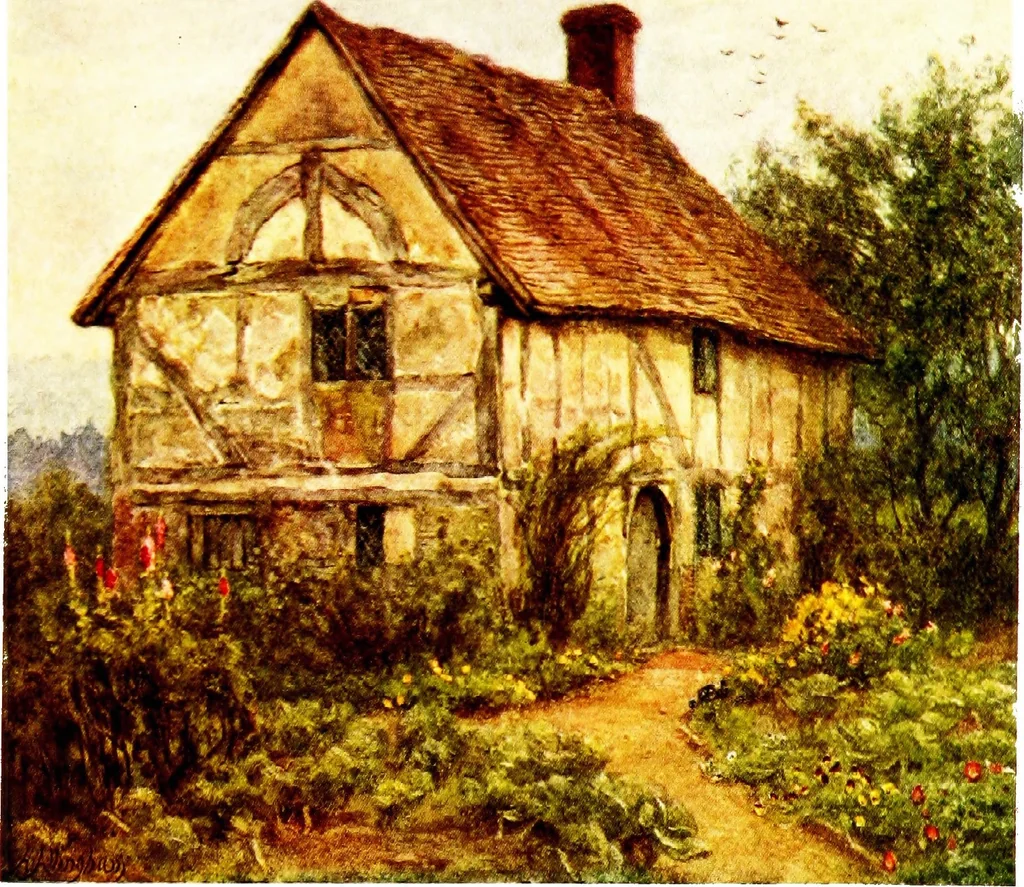 An illustration from The cottage homes of England, 1909, leaf 124
