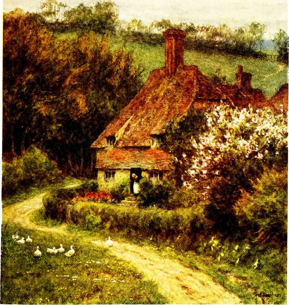 An illustration from The cottage homes of England, 1909, leaf 146