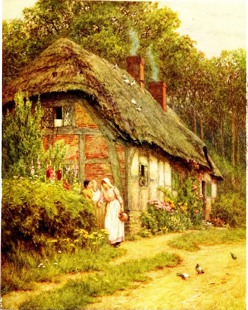 An illustration from The cottage homes of England, 1909, leaf 166