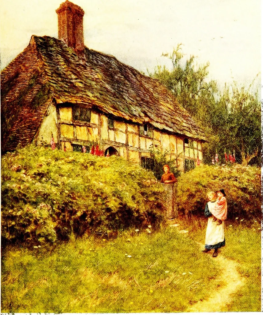 An illustration from The cottage homes of England, 1909, leaf 212