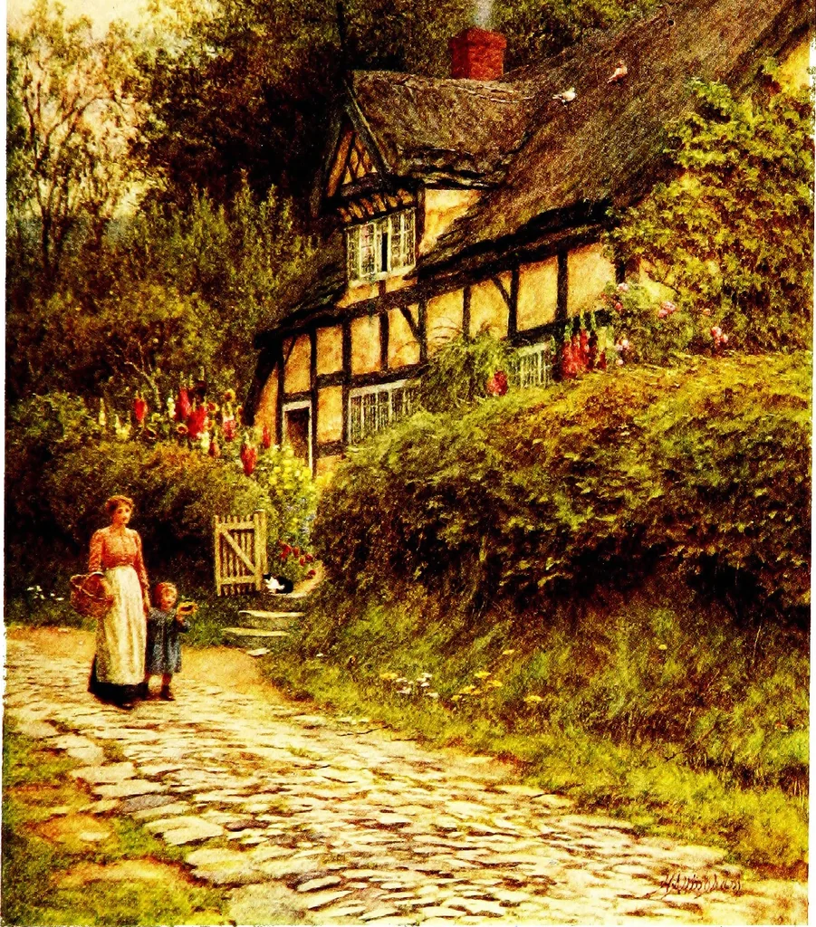 An illustration from The cottage homes of England, 1909, leaf 230