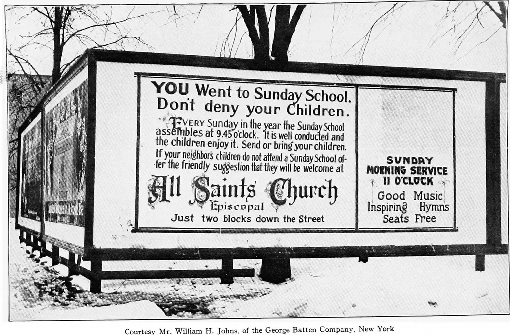 An illustration from Handbook of church advertising, 1921, leaf 80