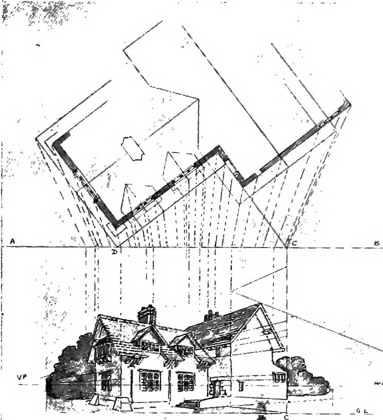 An illustration from Perspective for art students, 1910, leaf 104