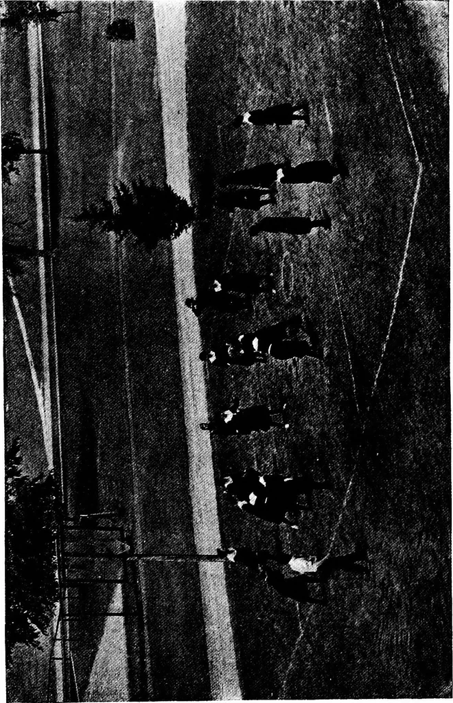 An illustration from Play, comprising games for the kindergarten, playground, schoolroom and college; how to coach and play girls' basket-ball, etc, 1918, leaf 164