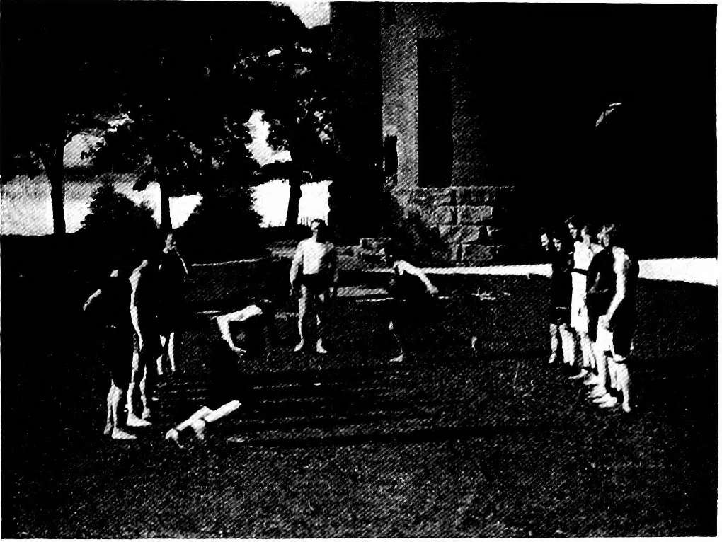 An illustration from Play, comprising games for the kindergarten, playground, schoolroom and college; how to coach and play girls' basket-ball, etc, 1918, leaf 186