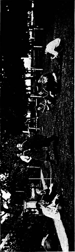 An illustration from Play, comprising games for the kindergarten, playground, schoolroom and college; how to coach and play girls' basket-ball, etc, 1918, leaf 207