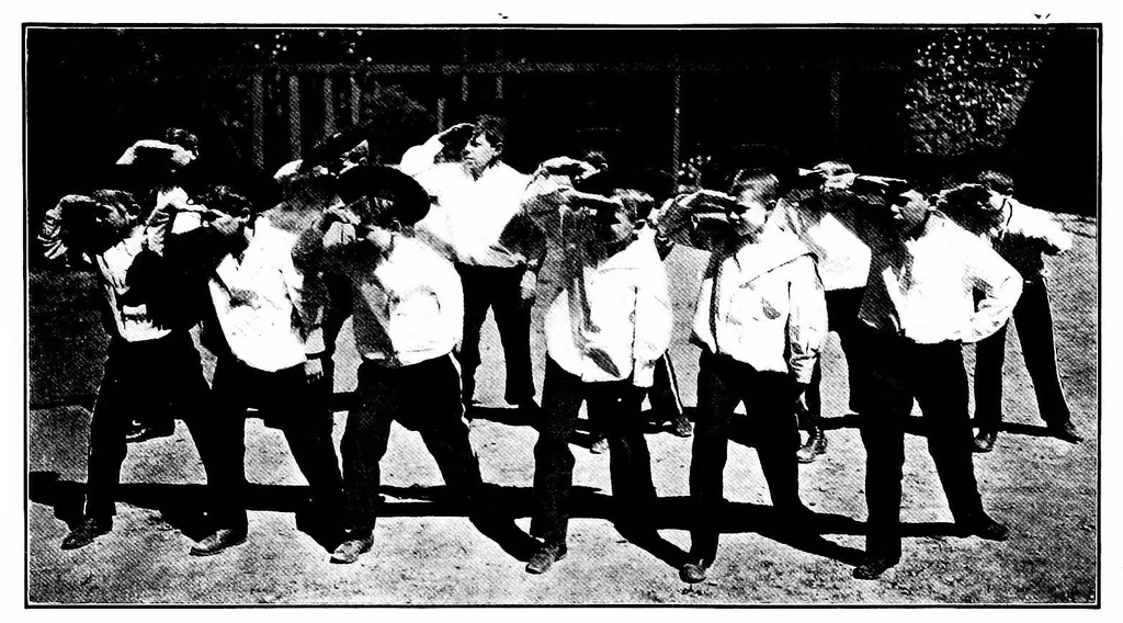 An illustration from Graded games and rhythmic exercises for primary schools (for the school room and playground), 1907, leaf 132