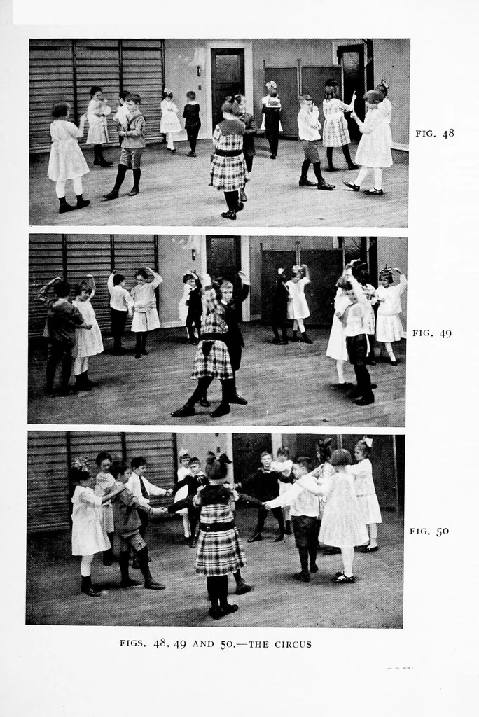 An illustration from Social games and group dances; a collection of games and dances suitable for community and social use, 1919, leaf 280