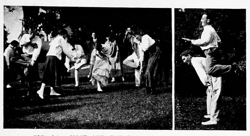 An illustration from Social games and group dances; a collection of games and dances suitable for community and social use, 1919, leaf 72