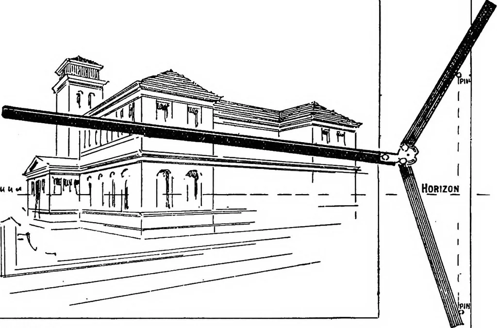 An illustration from Elementary perspective arranged to meet the requirements of architects, draughtmen, and students, 1913, leaf 129