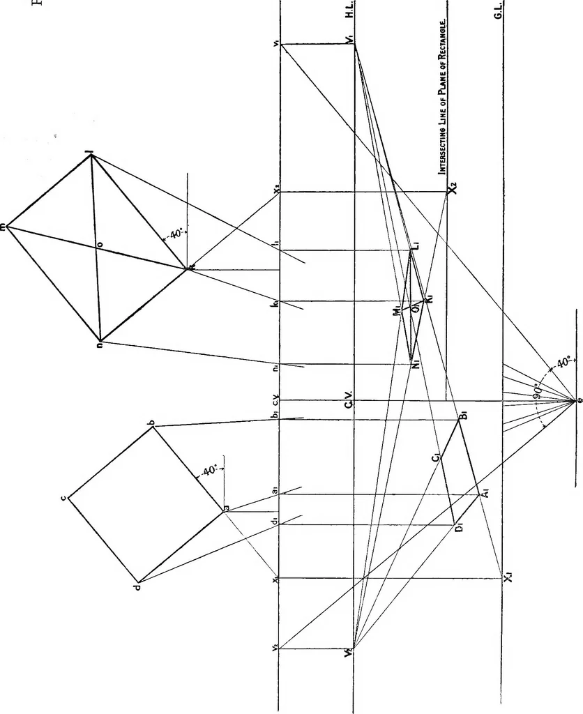 An illustration from Elementary perspective arranged to meet the requirements of architects, draughtmen, and students, 1913, leaf 41