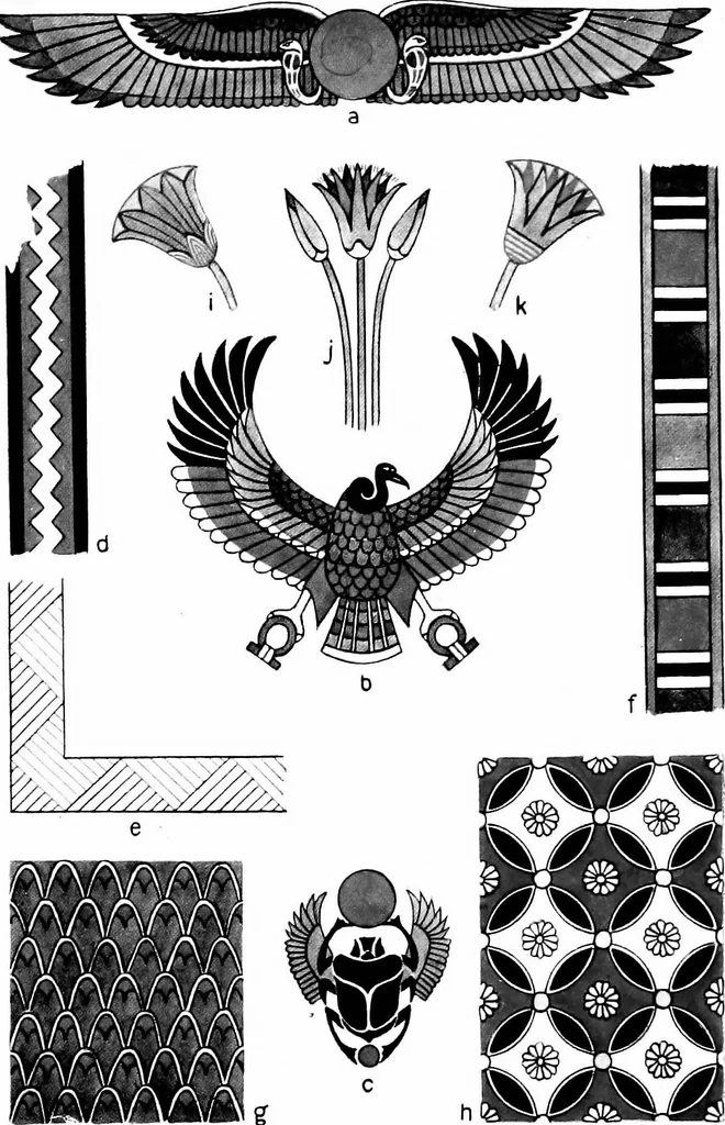 An illustration from Ancient Egyptian, Assyrian, and Persian costumes and decorations, 1920, leaf 40