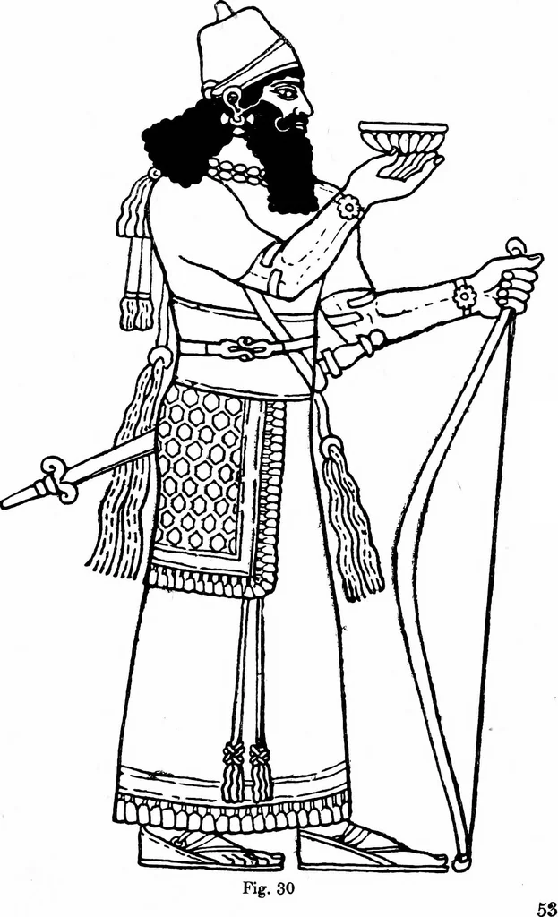 An illustration from Ancient Egyptian, Assyrian, and Persian costumes and decorations, 1920, leaf 70