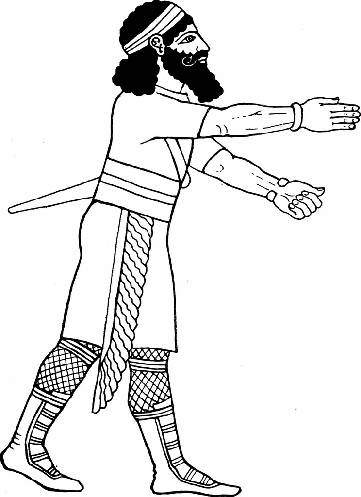 An illustration from Ancient Egyptian, Assyrian, and Persian costumes and decorations, 1920, leaf 74