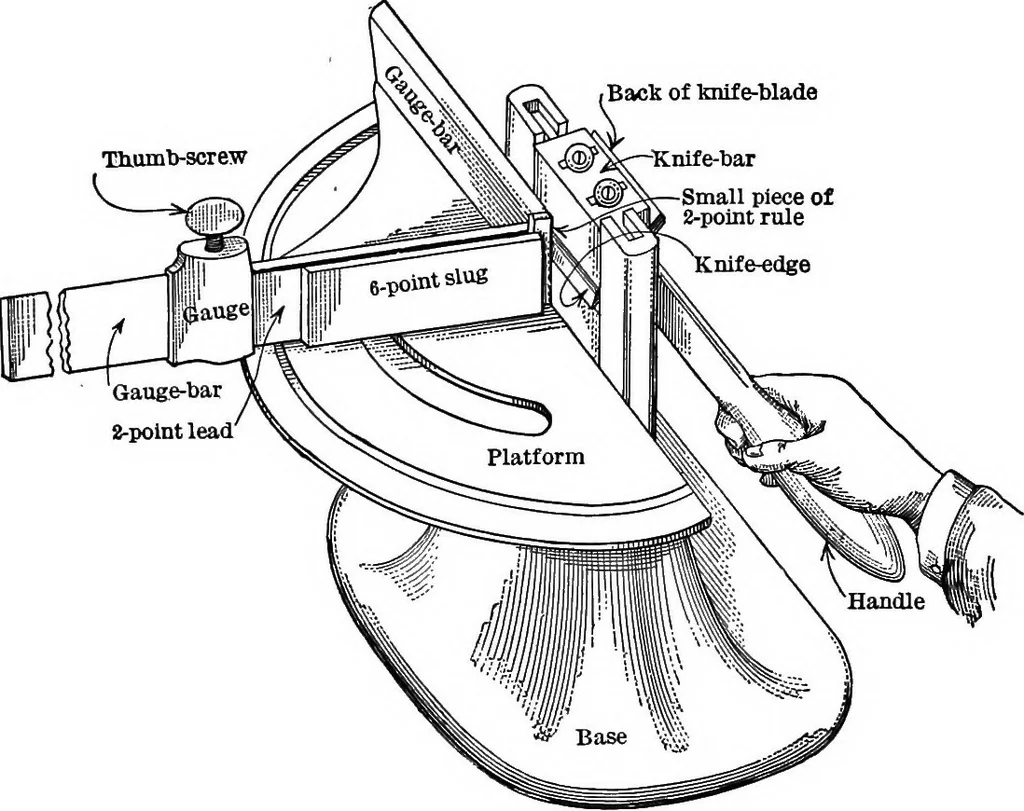 An illustration from Printing; a textbook for printers' apprentices, continuation classes, and for general use in schools, 1917, leaf 219