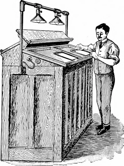 An illustration from Printing; a textbook for printers' apprentices, continuation classes, and for general use in schools, 1917, leaf 35