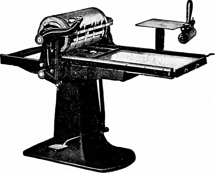 An illustration from Printing; a textbook for printers' apprentices, continuation classes, and for general use in schools, 1917, leaf 43