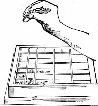 An illustration from Printing; a textbook for printers' apprentices, continuation classes, and for general use in schools, 1917, leaf 49