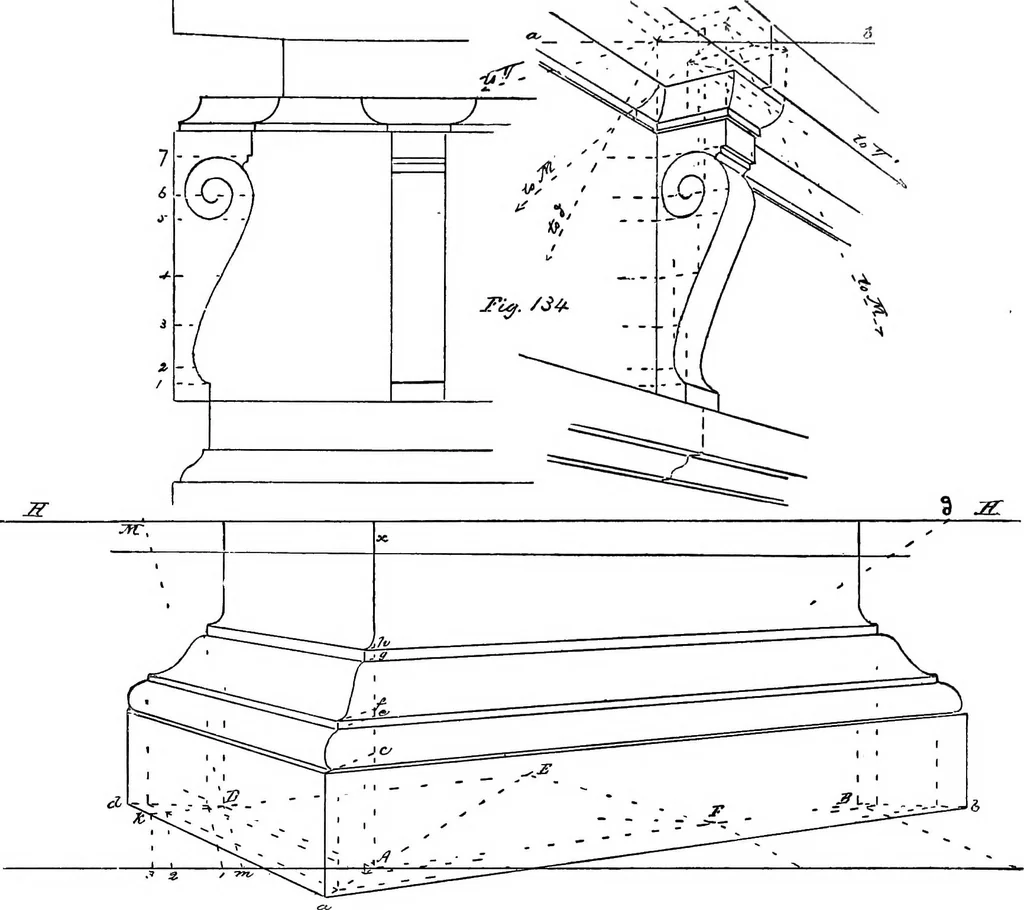 An illustration from Applied perspective, for architects and painters, 1901, leaf 156