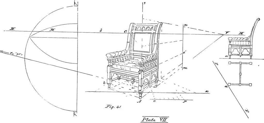 An illustration from Applied perspective, for architects and painters, 1901, leaf 58