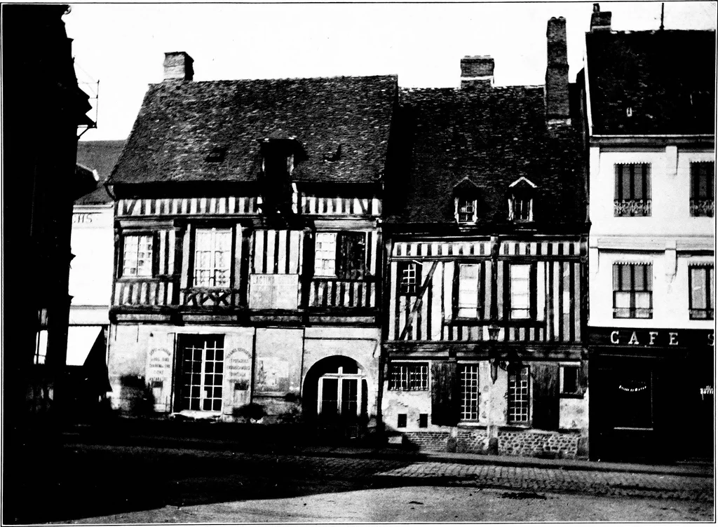 An illustration from Small French buildings; the architecture of town and country, comprising cottages, farmhouses, minor chateaux or manors with their farm groups, small town dwellings, and a few churches, 1921, leaf 110