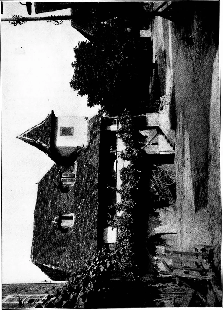 An illustration from Small French buildings; the architecture of town and country, comprising cottages, farmhouses, minor chateaux or manors with their farm groups, small town dwellings, and a few churches, 1921, leaf 122