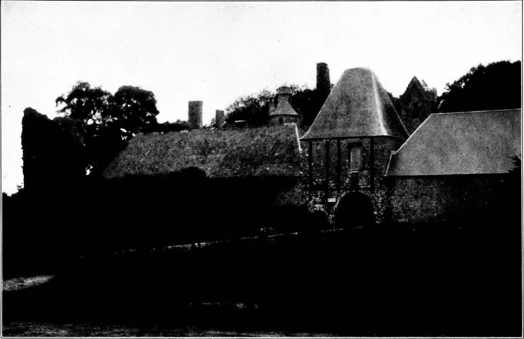 An illustration from Small French buildings; the architecture of town and country, comprising cottages, farmhouses, minor chateaux or manors with their farm groups, small town dwellings, and a few churches, 1921, leaf 146