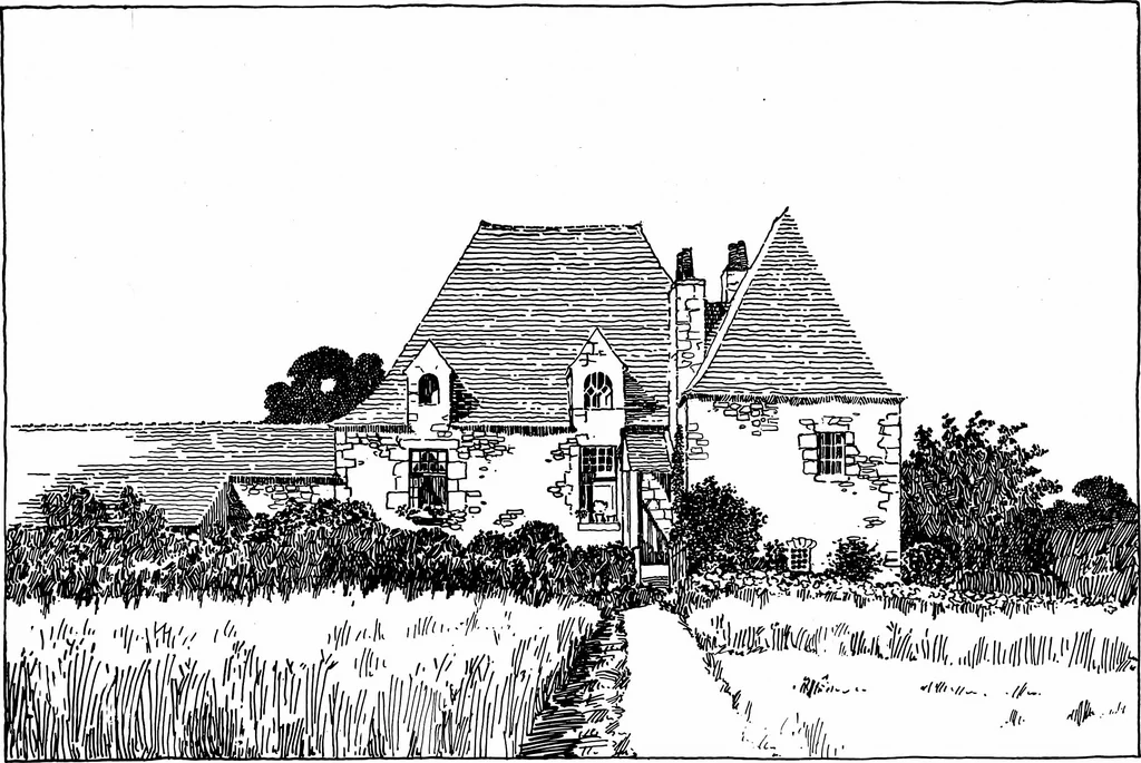 An illustration from Small French buildings; the architecture of town and country, comprising cottages, farmhouses, minor chateaux or manors with their farm groups, small town dwellings, and a few churches, 1921, leaf 148