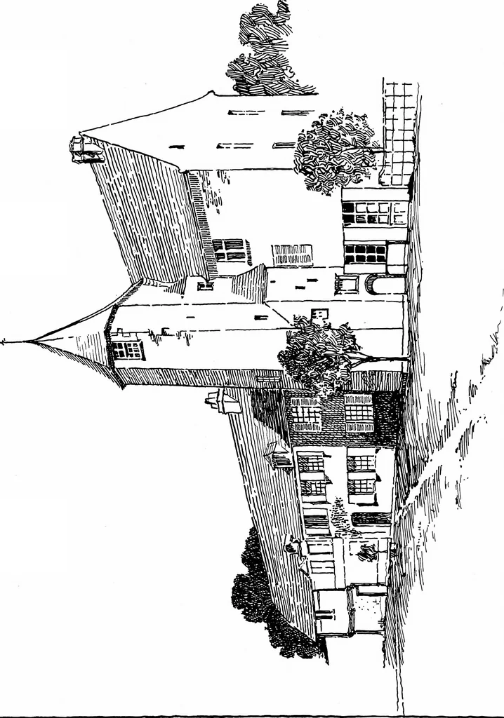 An illustration from Small French buildings; the architecture of town and country, comprising cottages, farmhouses, minor chateaux or manors with their farm groups, small town dwellings, and a few churches, 1921, leaf 160