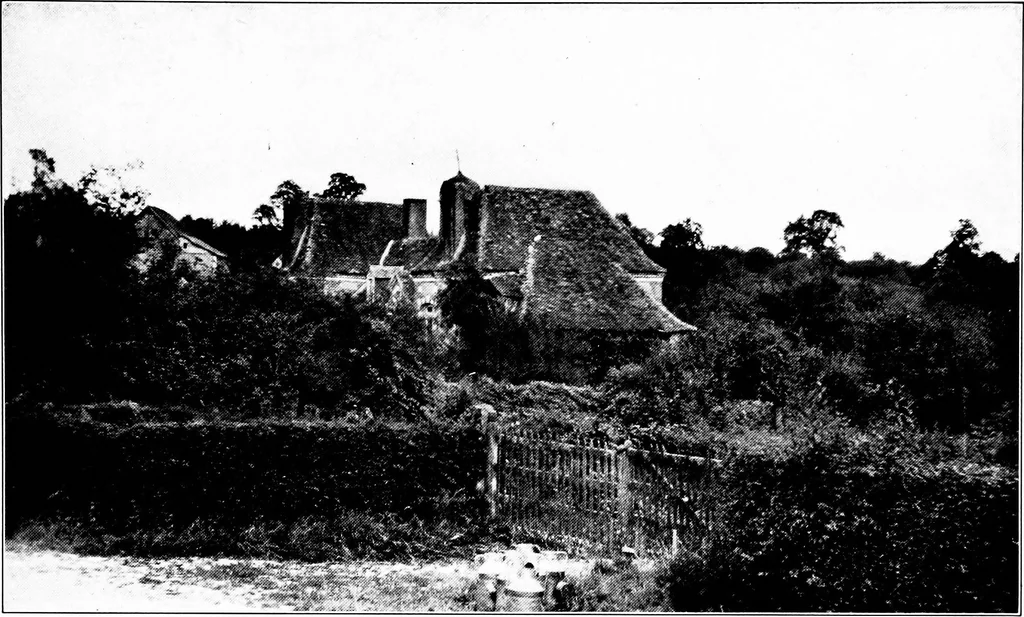 An illustration from Small French buildings; the architecture of town and country, comprising cottages, farmhouses, minor chateaux or manors with their farm groups, small town dwellings, and a few churches, 1921, leaf 162