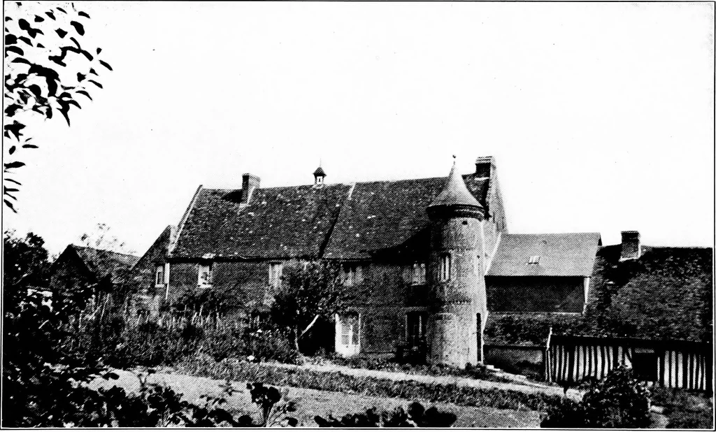 An illustration from Small French buildings; the architecture of town and country, comprising cottages, farmhouses, minor chateaux or manors with their farm groups, small town dwellings, and a few churches, 1921, leaf 162