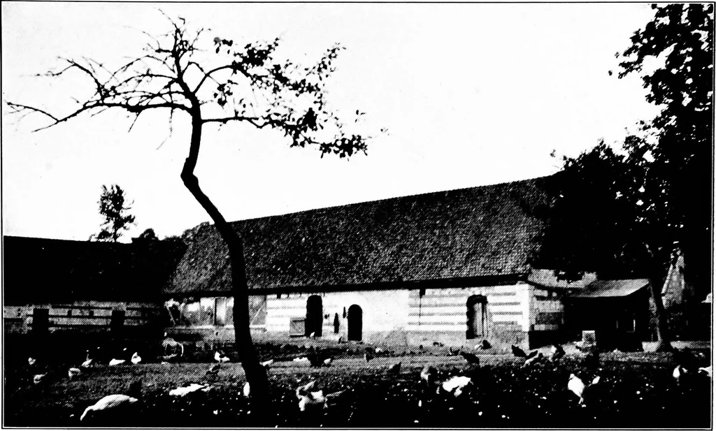 An illustration from Small French buildings; the architecture of town and country, comprising cottages, farmhouses, minor chateaux or manors with their farm groups, small town dwellings, and a few churches, 1921, leaf 170
