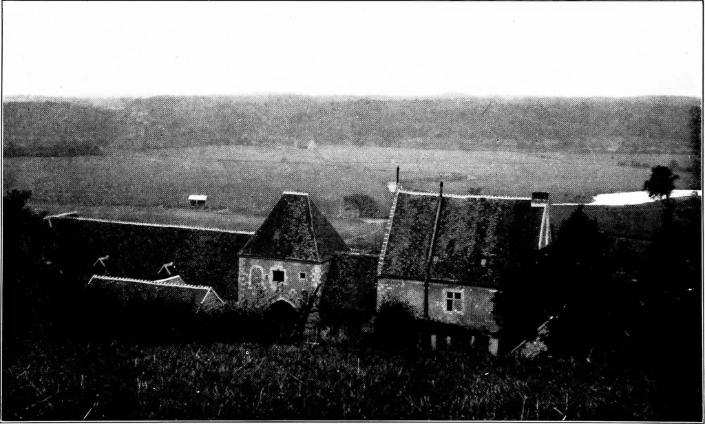 An illustration from Small French buildings; the architecture of town and country, comprising cottages, farmhouses, minor chateaux or manors with their farm groups, small town dwellings, and a few churches, 1921, leaf 172