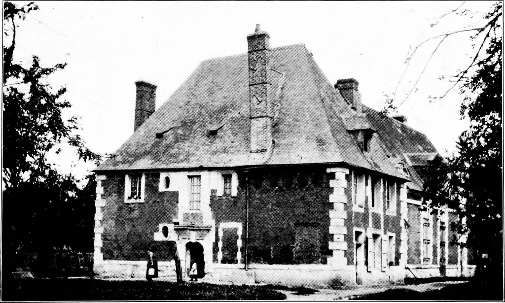 An illustration from Small French buildings; the architecture of town and country, comprising cottages, farmhouses, minor chateaux or manors with their farm groups, small town dwellings, and a few churches, 1921, leaf 182