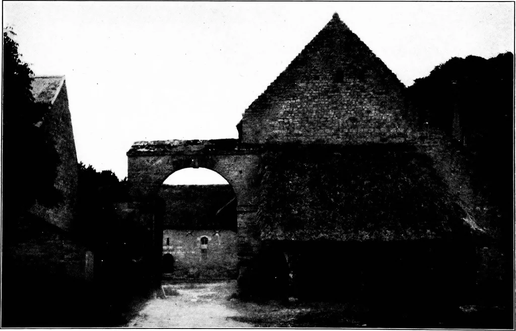 An illustration from Small French buildings; the architecture of town and country, comprising cottages, farmhouses, minor chateaux or manors with their farm groups, small town dwellings, and a few churches, 1921, leaf 186