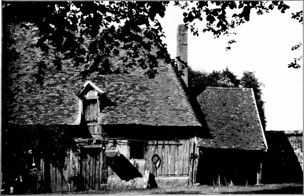 An illustration from Small French buildings; the architecture of town and country, comprising cottages, farmhouses, minor chateaux or manors with their farm groups, small town dwellings, and a few churches, 1921, leaf 192