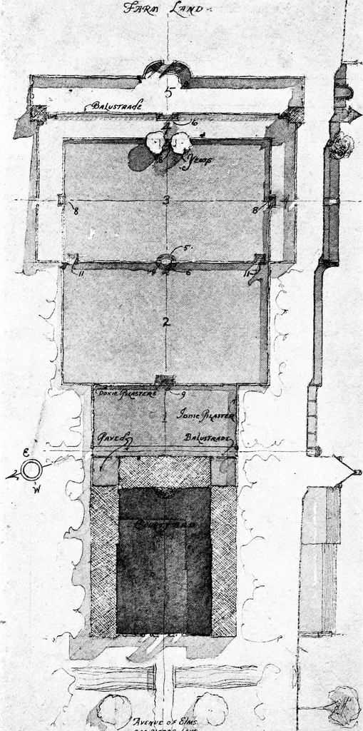 An illustration from Small French buildings; the architecture of town and country, comprising cottages, farmhouses, minor chateaux or manors with their farm groups, small town dwellings, and a few churches, 1921, leaf 198