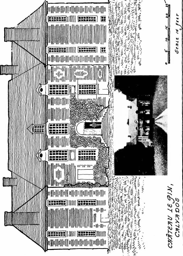 An illustration from Small French buildings; the architecture of town and country, comprising cottages, farmhouses, minor chateaux or manors with their farm groups, small town dwellings, and a few churches, 1921, leaf 202