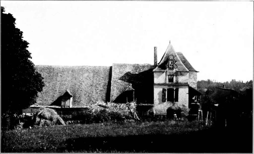 An illustration from Small French buildings; the architecture of town and country, comprising cottages, farmhouses, minor chateaux or manors with their farm groups, small town dwellings, and a few churches, 1921, leaf 228