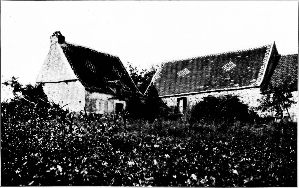 An illustration from Small French buildings; the architecture of town and country, comprising cottages, farmhouses, minor chateaux or manors with their farm groups, small town dwellings, and a few churches, 1921, leaf 236