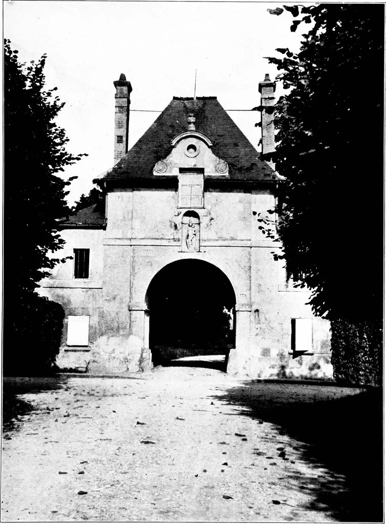 An illustration from Small French buildings; the architecture of town and country, comprising cottages, farmhouses, minor chateaux or manors with their farm groups, small town dwellings, and a few churches, 1921, leaf 242