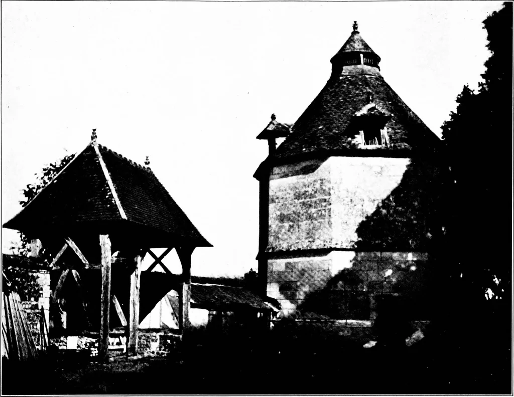 An illustration from Small French buildings; the architecture of town and country, comprising cottages, farmhouses, minor chateaux or manors with their farm groups, small town dwellings, and a few churches, 1921, leaf 262