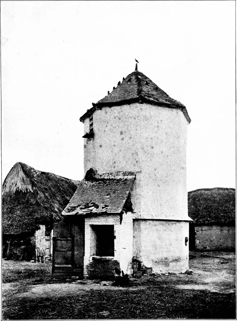 An illustration from Small French buildings; the architecture of town and country, comprising cottages, farmhouses, minor chateaux or manors with their farm groups, small town dwellings, and a few churches, 1921, leaf 266