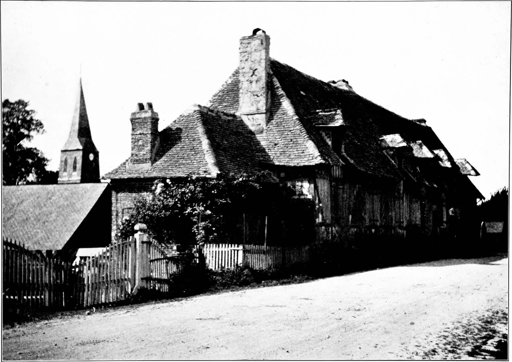 An illustration from Small French buildings; the architecture of town and country, comprising cottages, farmhouses, minor chateaux or manors with their farm groups, small town dwellings, and a few churches, 1921, leaf 50