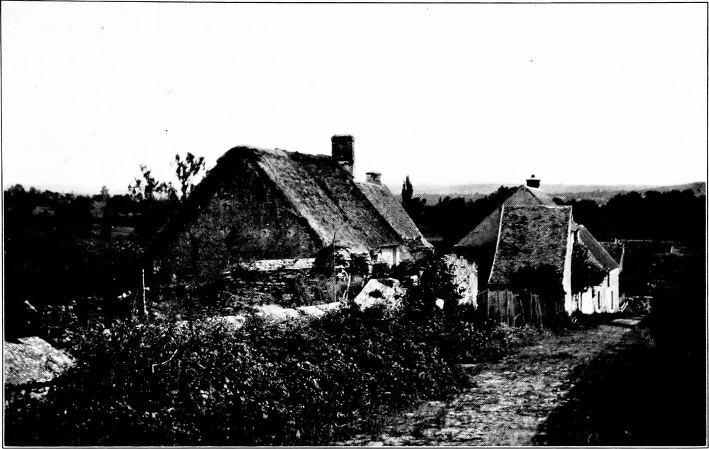 An illustration from Small French buildings; the architecture of town and country, comprising cottages, farmhouses, minor chateaux or manors with their farm groups, small town dwellings, and a few churches, 1921, leaf 54