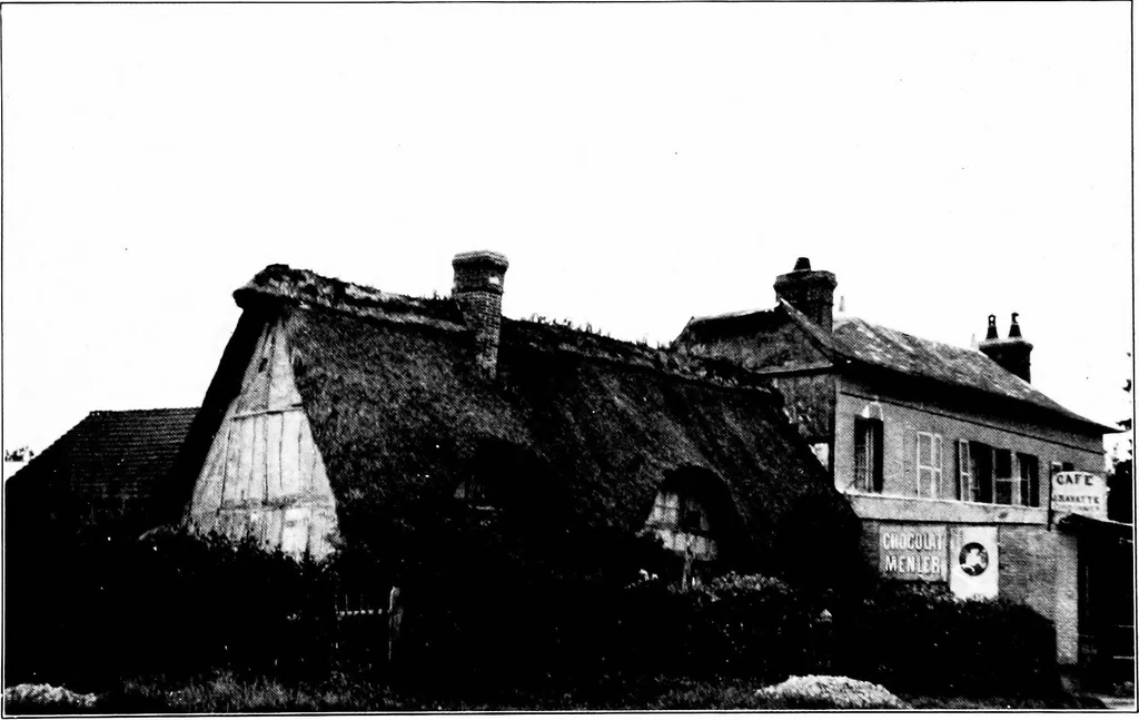 An illustration from Small French buildings; the architecture of town and country, comprising cottages, farmhouses, minor chateaux or manors with their farm groups, small town dwellings, and a few churches, 1921, leaf 54