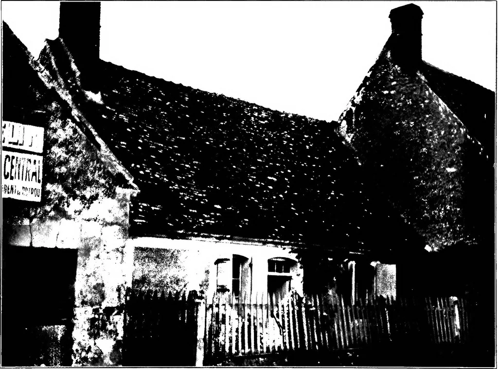 An illustration from Small French buildings; the architecture of town and country, comprising cottages, farmhouses, minor chateaux or manors with their farm groups, small town dwellings, and a few churches, 1921, leaf 56