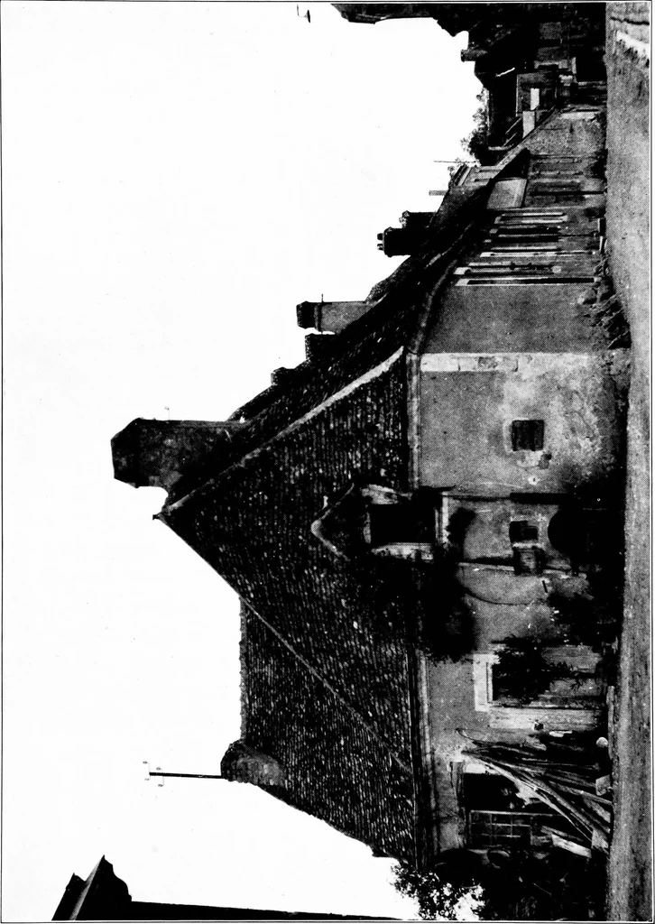 An illustration from Small French buildings; the architecture of town and country, comprising cottages, farmhouses, minor chateaux or manors with their farm groups, small town dwellings, and a few churches, 1921, leaf 62